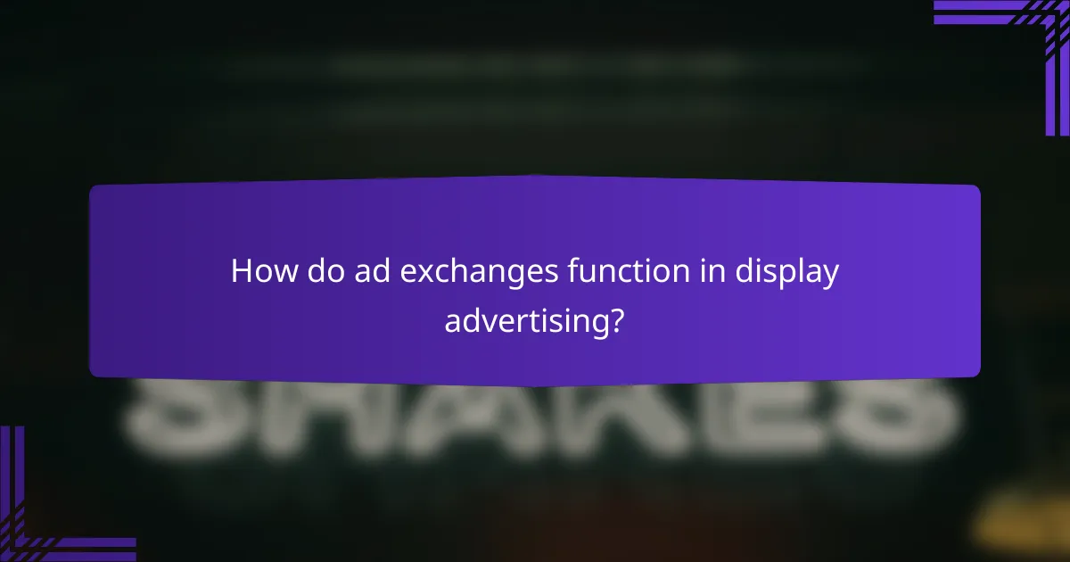 How do ad exchanges function in display advertising?