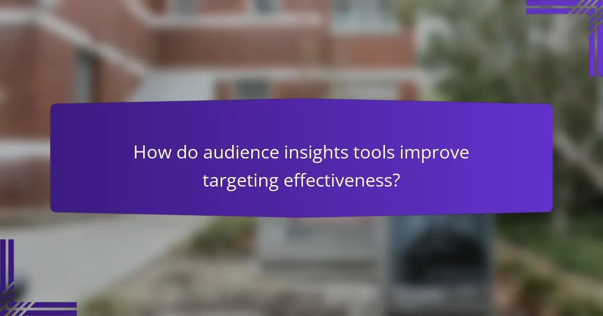 How do audience insights tools improve targeting effectiveness?