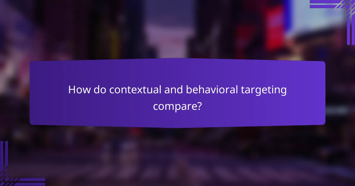 How do contextual and behavioral targeting compare?