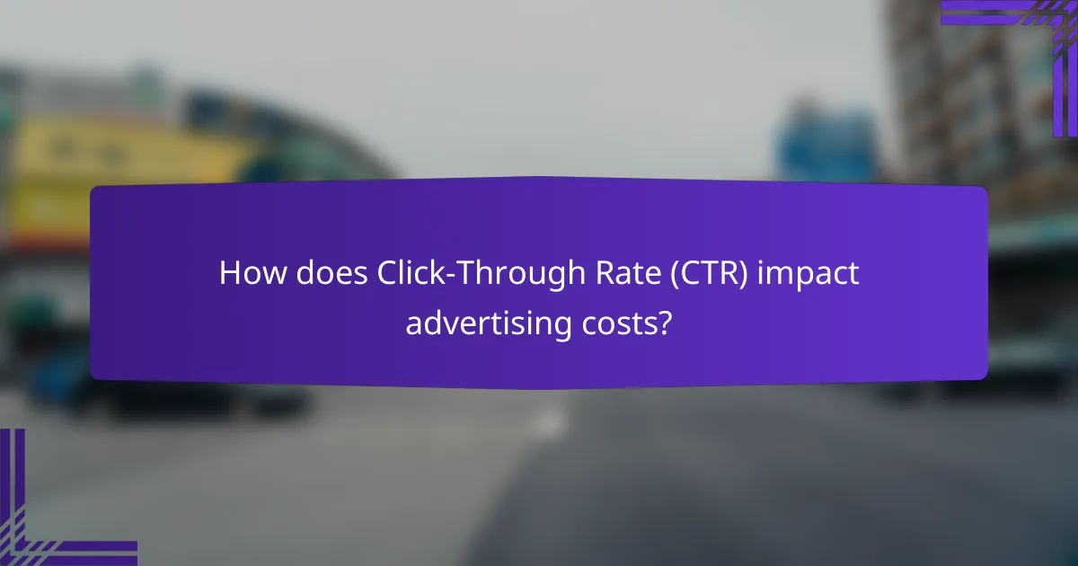How does Click-Through Rate (CTR) impact advertising costs?