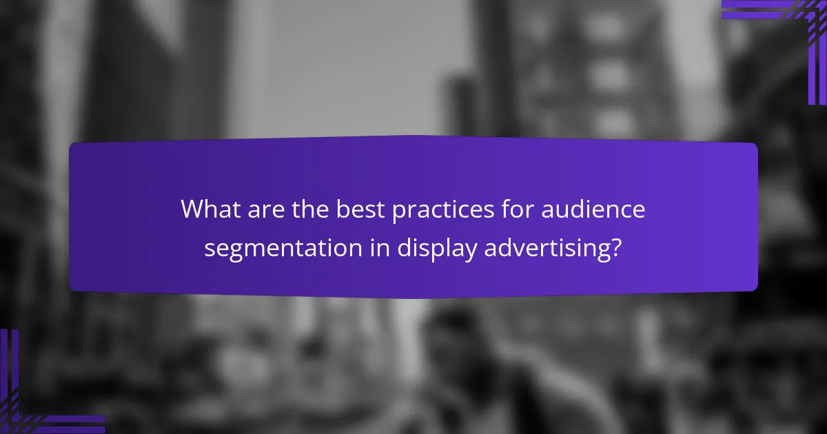 What are the best practices for audience segmentation in display advertising?