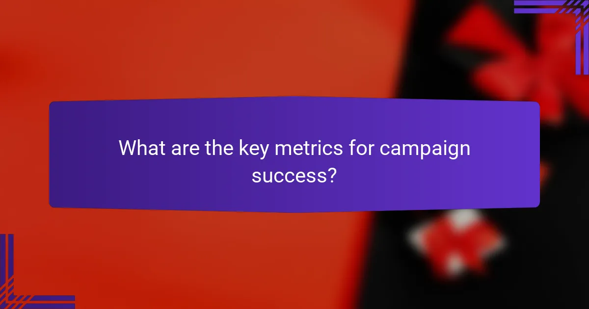 What are the key metrics for campaign success?