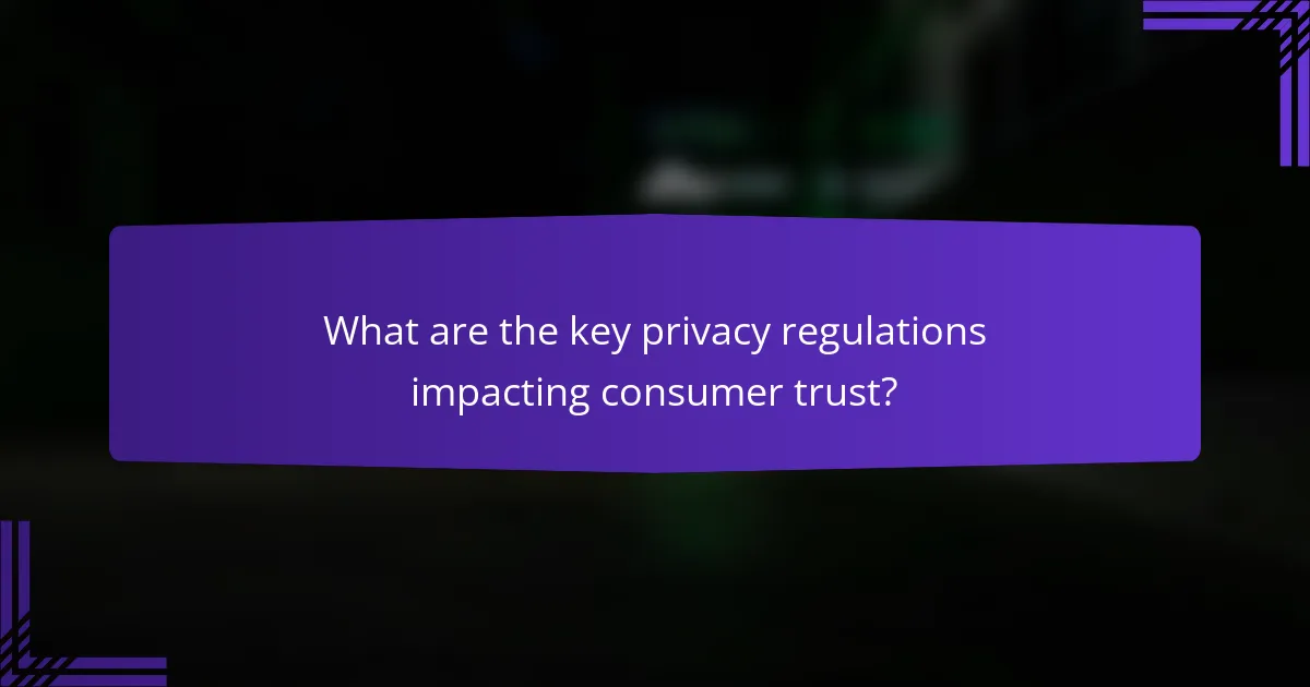 What are the key privacy regulations impacting consumer trust?