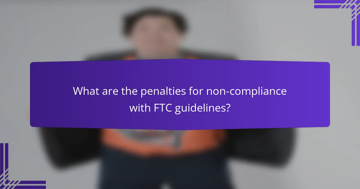 What are the penalties for non-compliance with FTC guidelines?