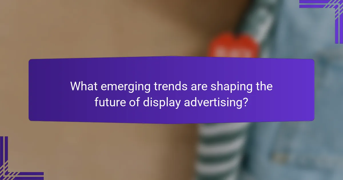 What emerging trends are shaping the future of display advertising?