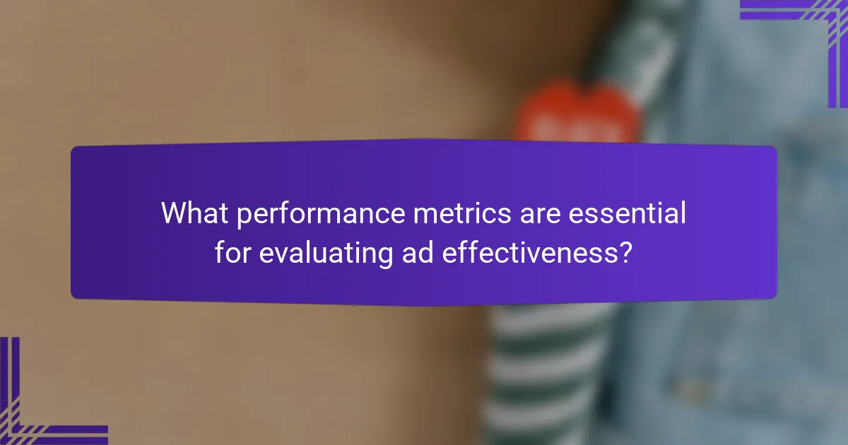 What performance metrics are essential for evaluating ad effectiveness?