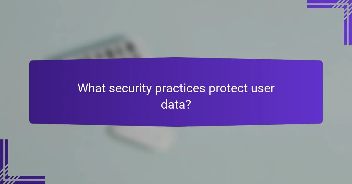 What security practices protect user data?